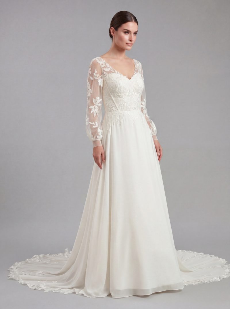 Tessa Chiffon Wedding Dress Front