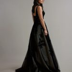 back of black wedding dress.