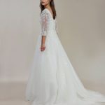 Paloma Dress back details with train