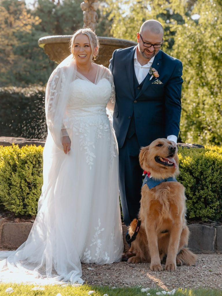 Indi wedding dress with long sleeves.