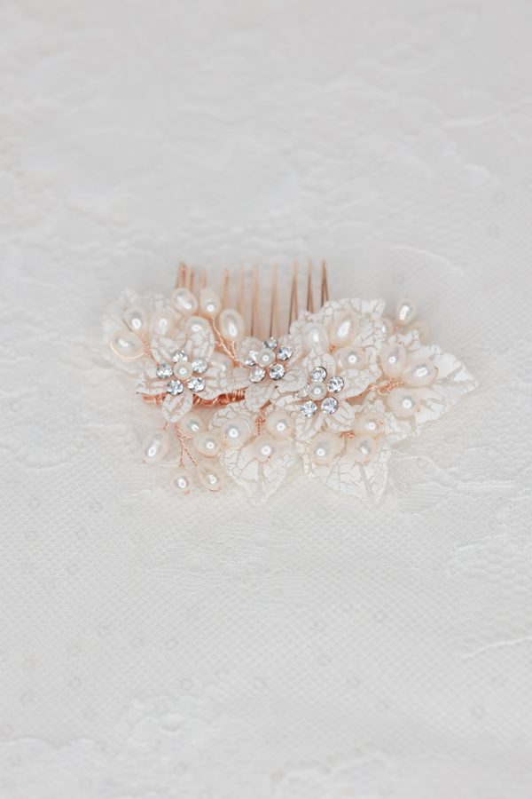 Rose Gold Lace Hair Comb