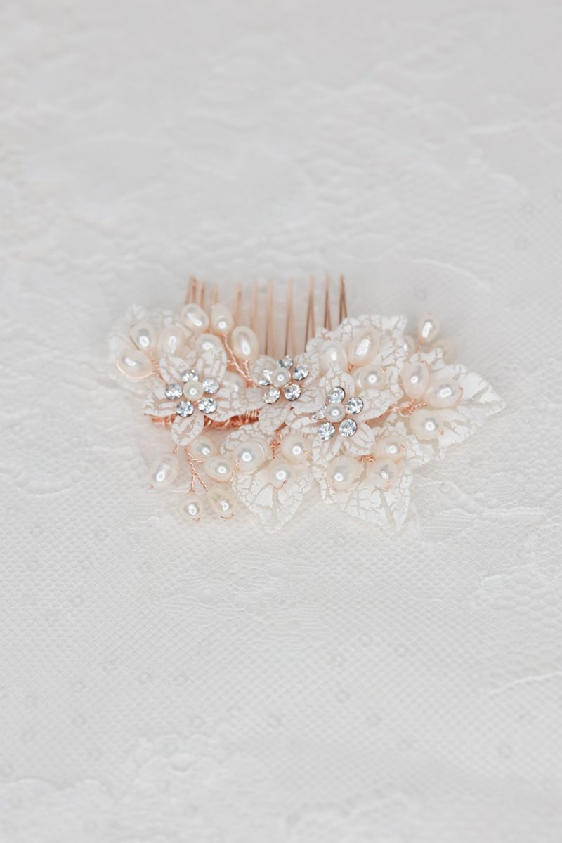 Rose Gold Lace Hair Comb