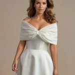 Gathered satin bridal wrap