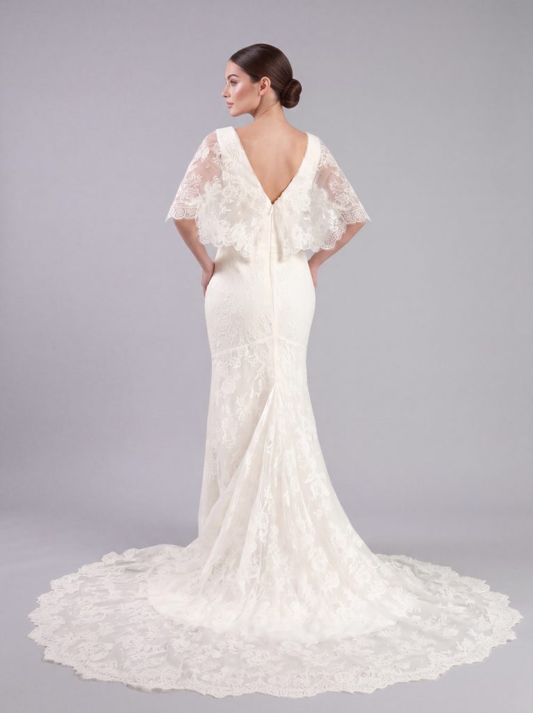 Back Of Cape Sleeve Dress