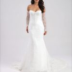 Jewel Fitted Wedding Dress with sleeves