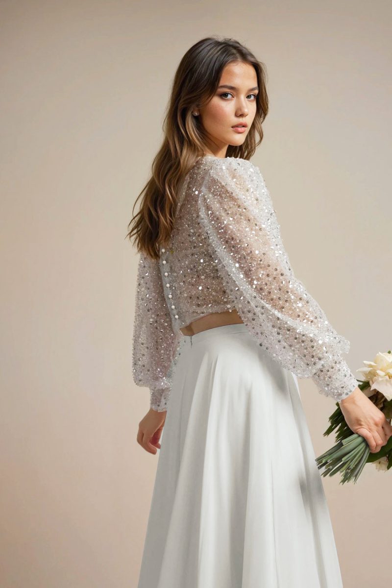 Sparkling Bridal Separates top and skirt