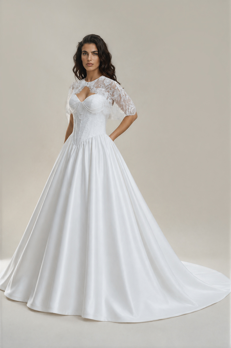 Biliie Basque Waist And Lace Dress