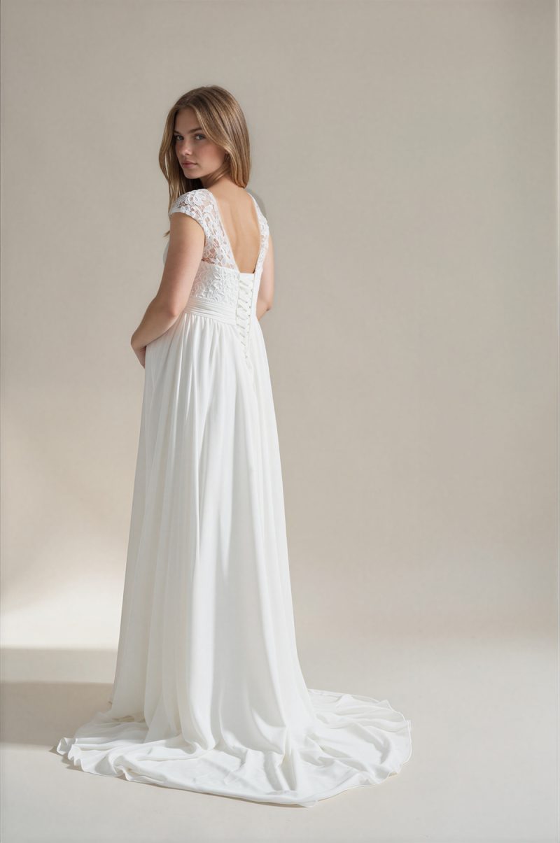 Chiffon Wedding Dress For Pregnacy