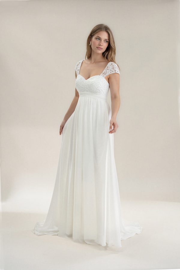 Ivory empire waist maternity wedding dress