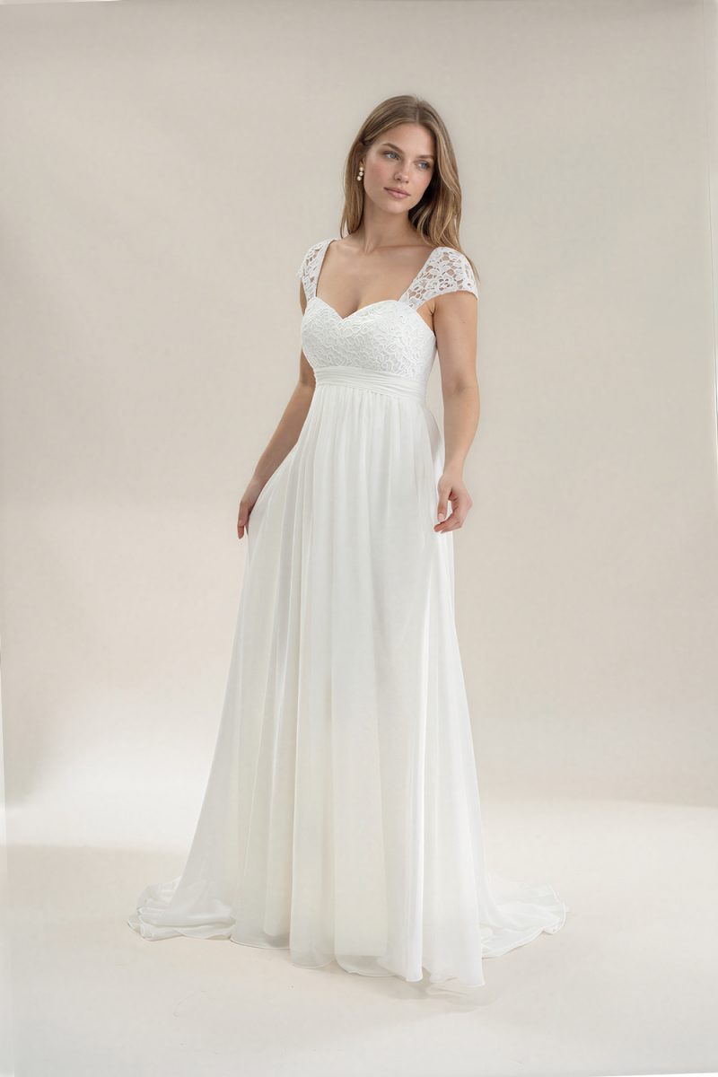 Ivory empire waist maternity wedding dress