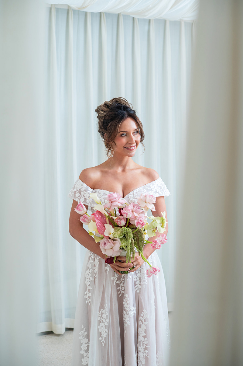 Leah S Designs Off Shoulder Wedding Dress