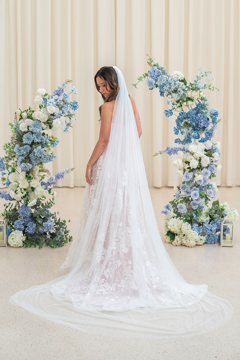 Long Raw Edge Bridal Veil