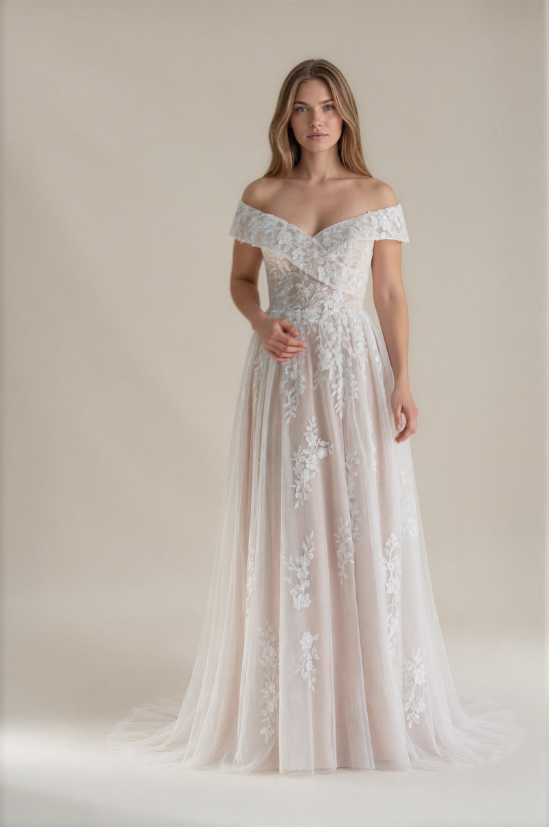 lace wedding dress with a split