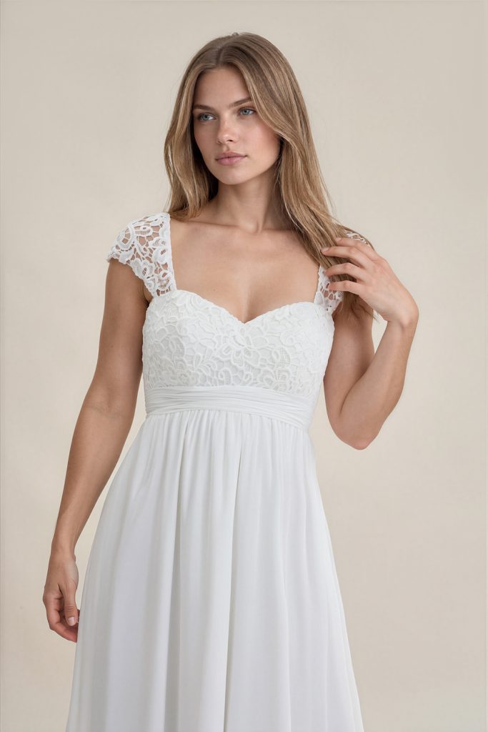 Maternity bridal gown with adjustable lace-up back