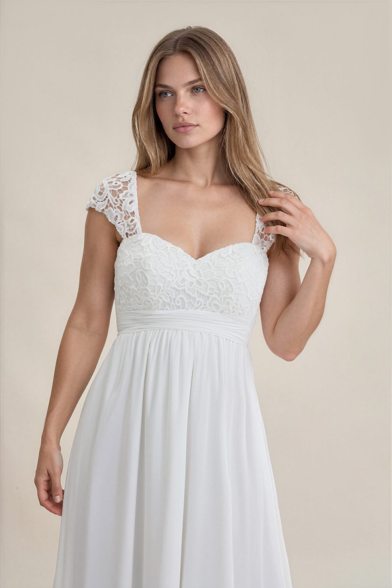 Maternity bridal gown with adjustable lace-up back