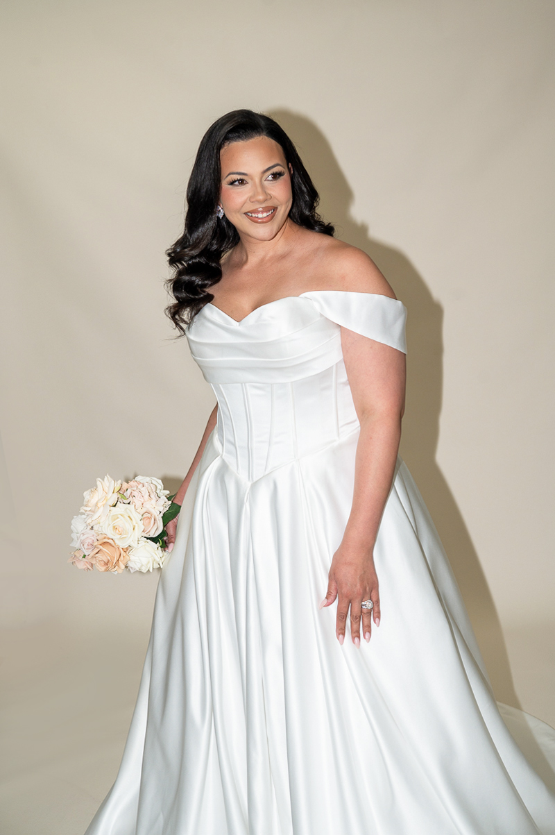 Curve Wedding Dress With Basque Waist