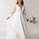 Floral Wedding Dress With Sleeves