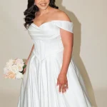 Plus Size Wedding Dress With Basque Waist