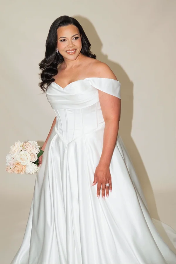 Plus Size Wedding Dress With Basque Waist
