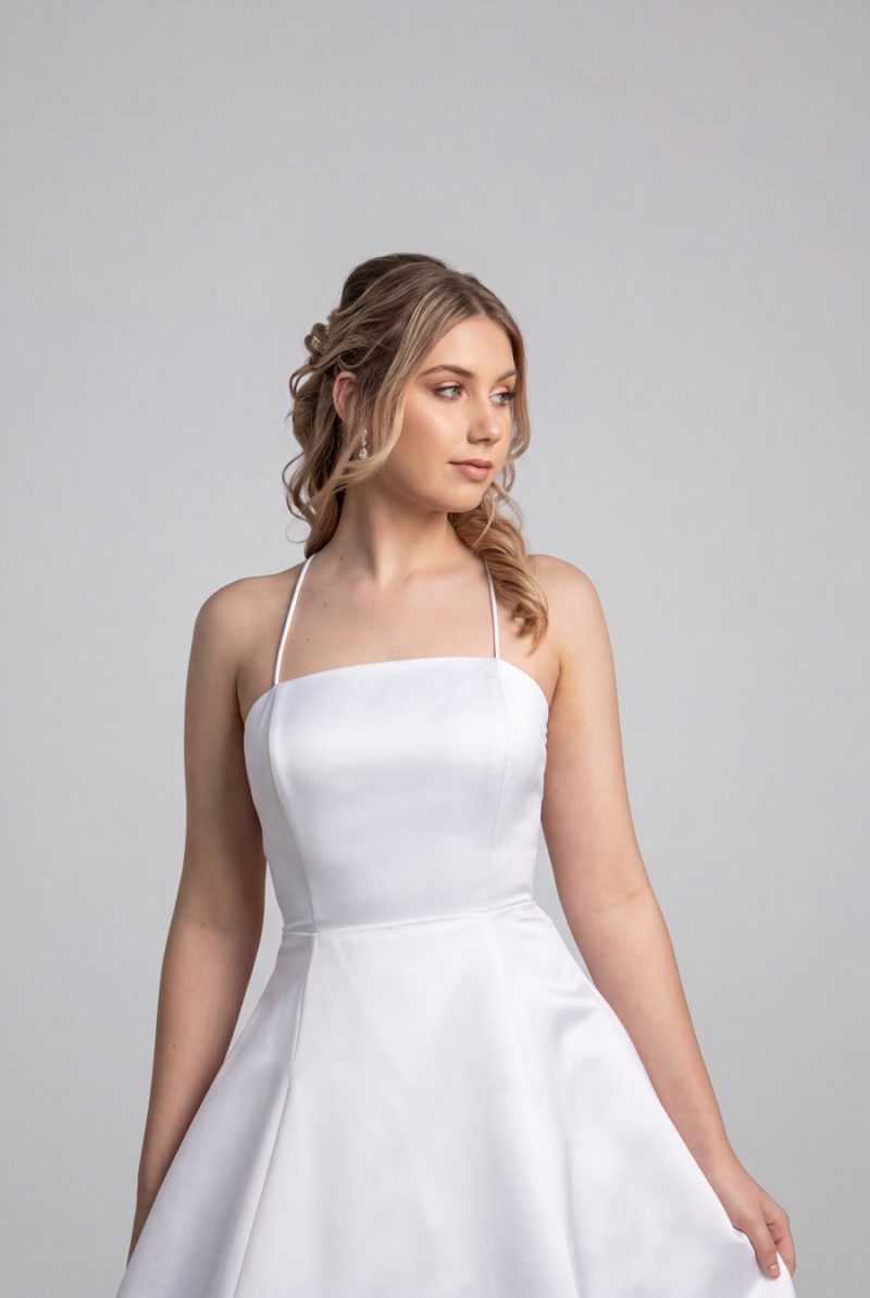 Satin Backless Debutante Dress bodice