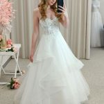 Cascading waterfall ruffles and shimmering tulle on the Ebony deb dress